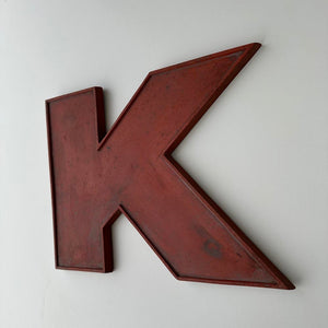 K - 9 Inch Wooden Factory Shop Letter
