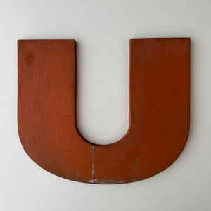 U - 9 Inch Wooden Factory Shop Letter