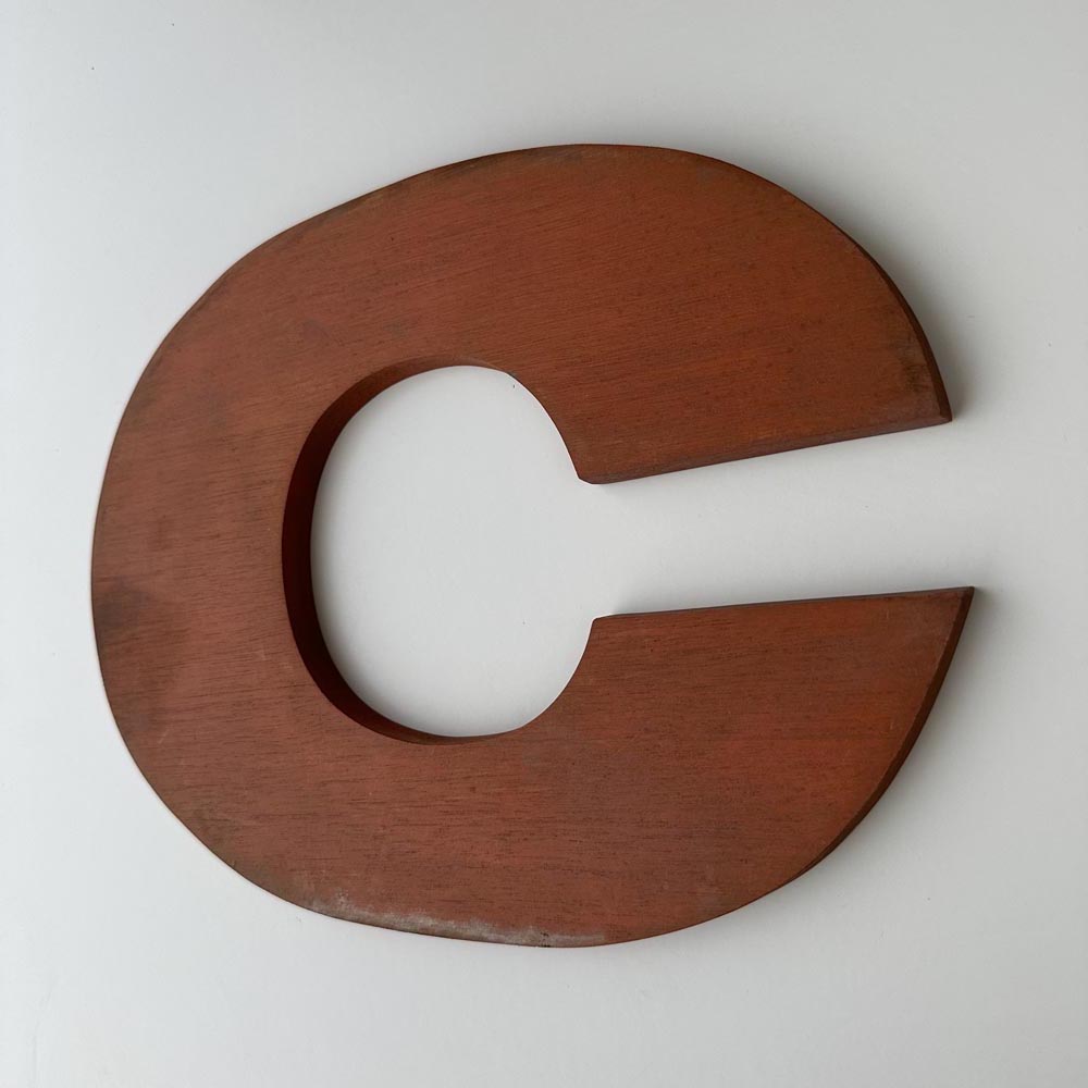 C - 9 Inch Wooden Factory Shop Letter