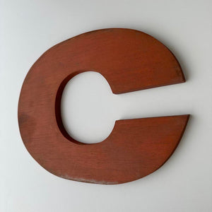 C - 9 Inch Wooden Factory Shop Letter
