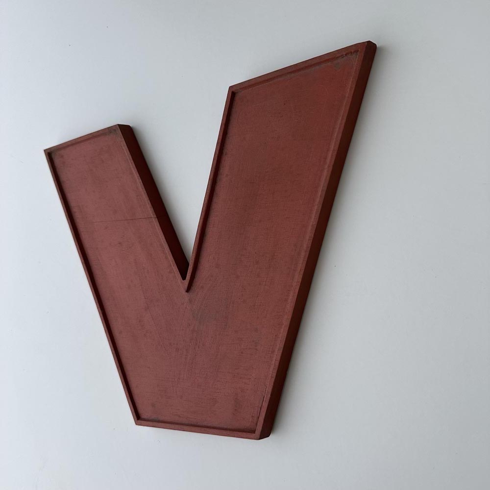 V - 9 Inch Wooden Factory Shop Letter