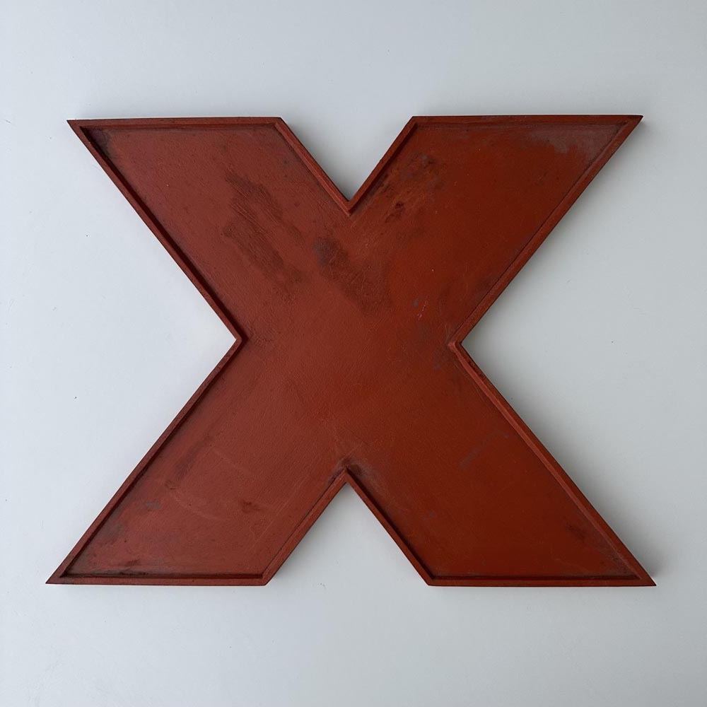 X - 9 Inch Wooden Factory Shop Letter