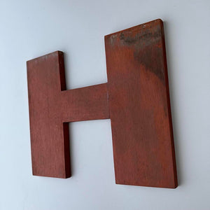 H - 9 Inch Wooden Factory Shop Letter