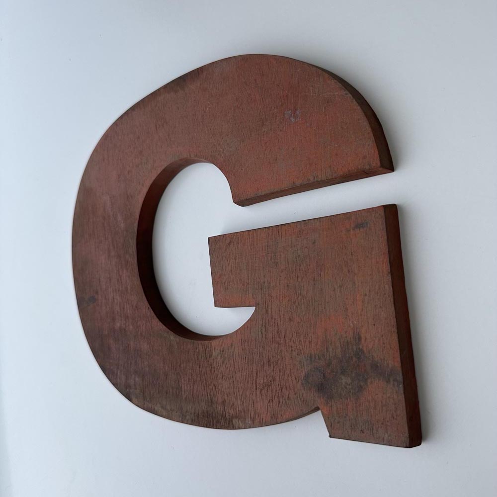 G - 9 Inch Wooden Factory Shop Letter