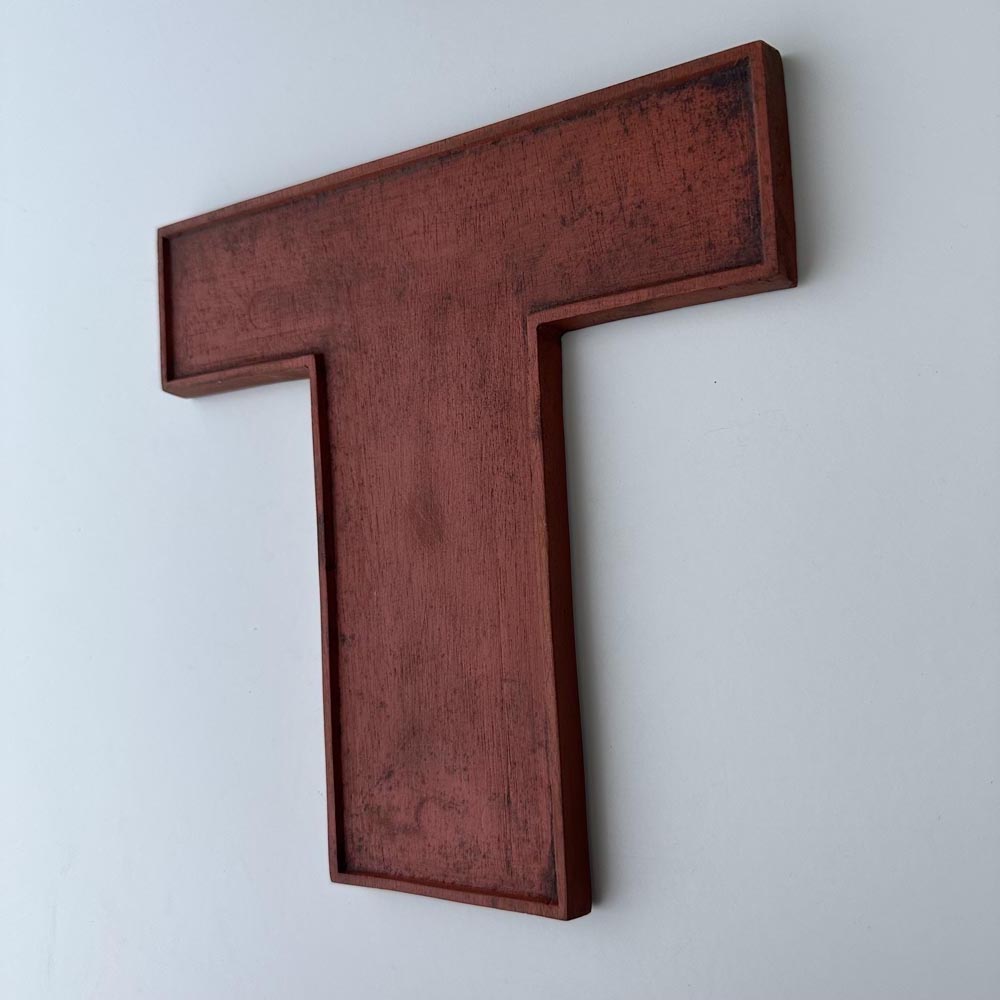 T - 9 Inch Wooden Factory Shop Letter
