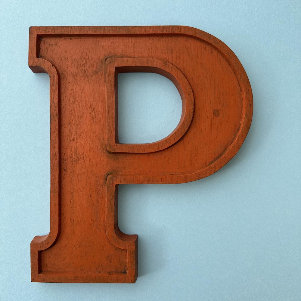 P - 10 Inch Wooden Factory Shop Letter