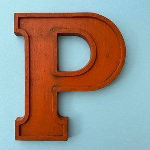P - 10 Inch Wooden Factory Shop Letter