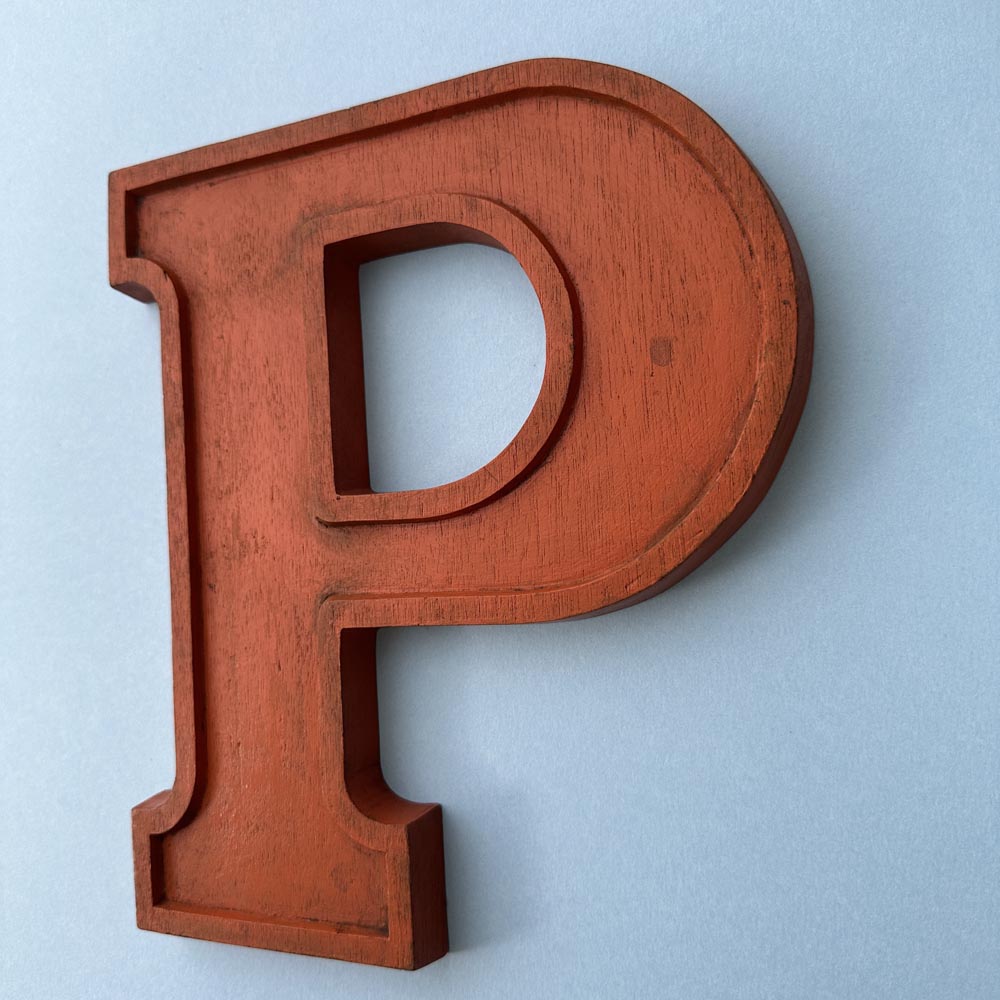 P - 10 Inch Wooden Factory Shop Letter
