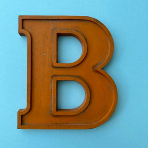 B - 10 Inch Wooden Factory Shop Letter