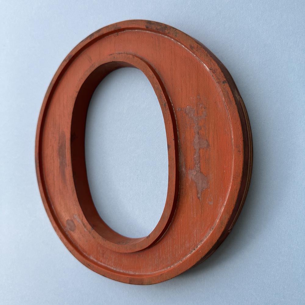 O - 10 Inch Wooden Factory Shop Letter
