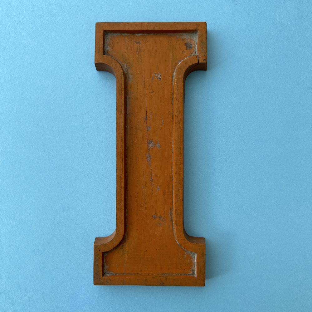 I - 10 Inch Wooden Factory Shop Letter