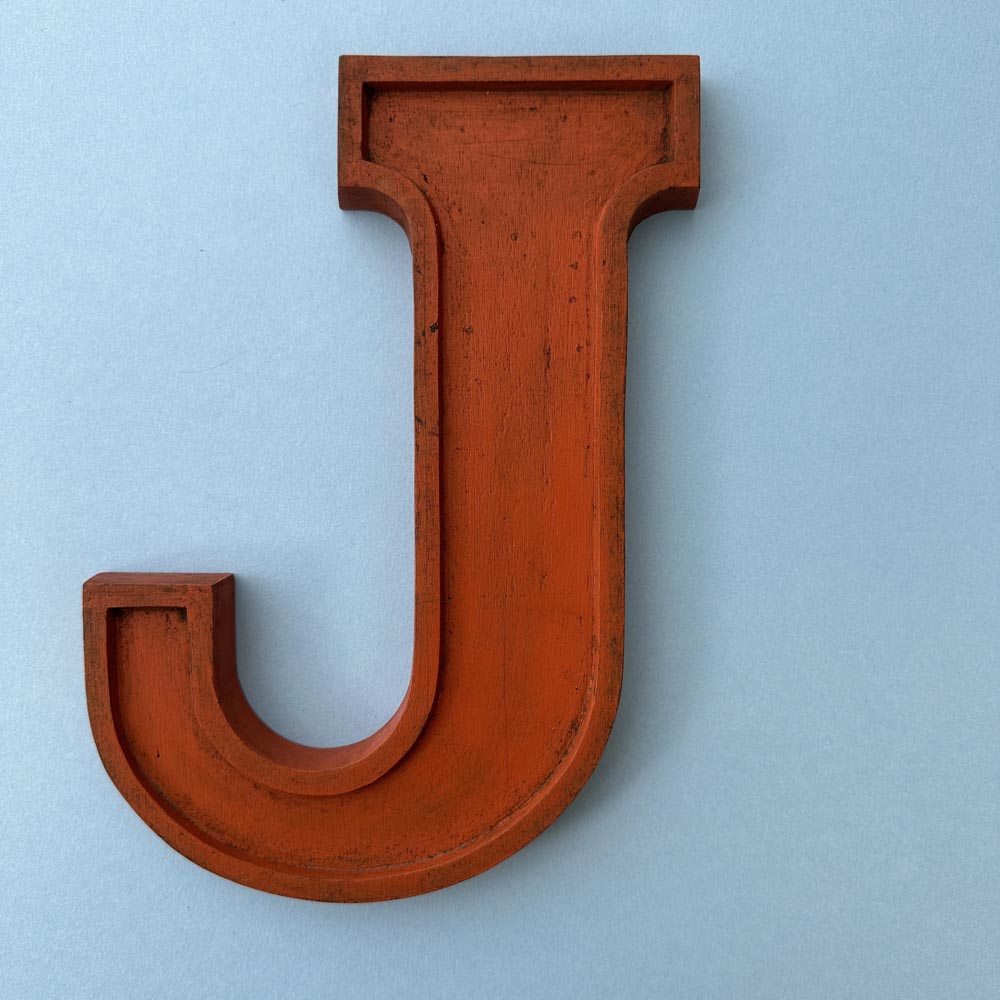 J - 10 Inch Wooden Factory Shop Letter