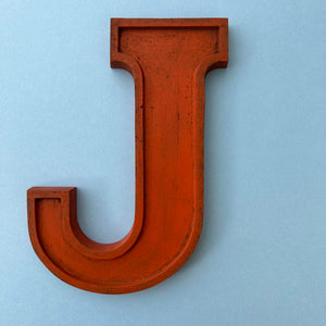 J - 10 Inch Wooden Factory Shop Letter