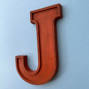 J - 10 Inch Wooden Factory Shop Letter