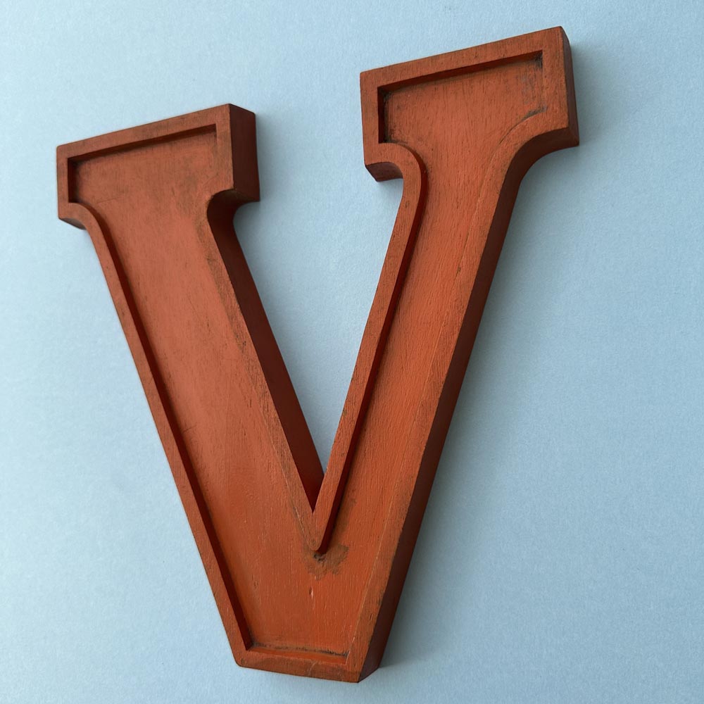 V - 10 Inch Wooden Factory Shop Letter