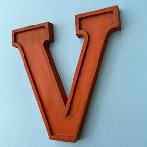 V - 10 Inch Wooden Factory Shop Letter