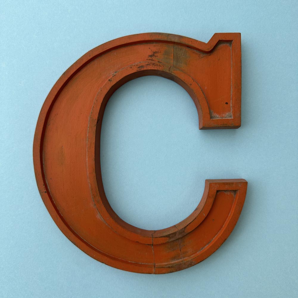C - 10 Inch Wooden Factory Shop Letter