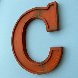 C - 10 Inch Wooden Factory Shop Letter