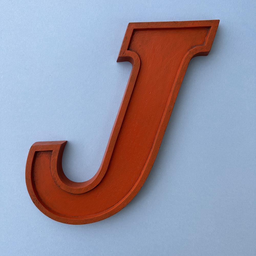 J - 10 Inch Wooden Factory Shop Letter