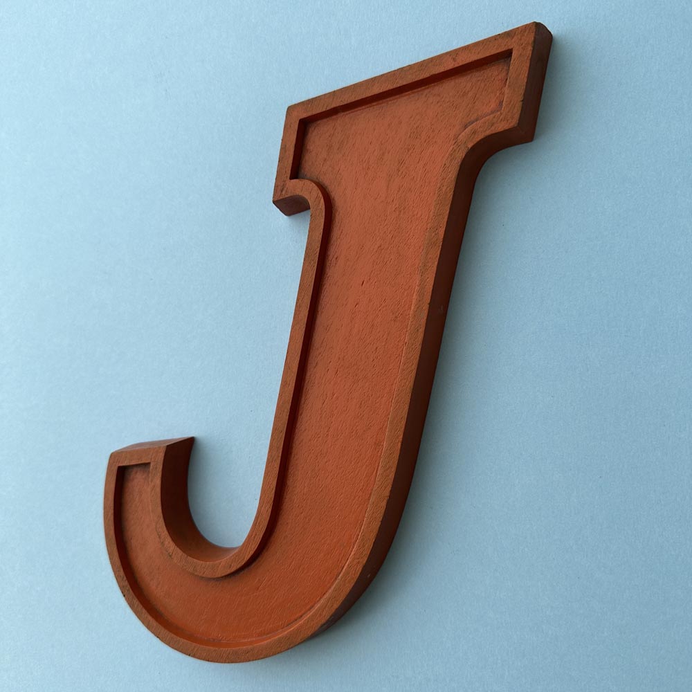 J - 10 Inch Wooden Factory Shop Letter