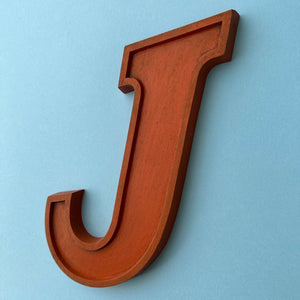 J - 10 Inch Wooden Factory Shop Letter