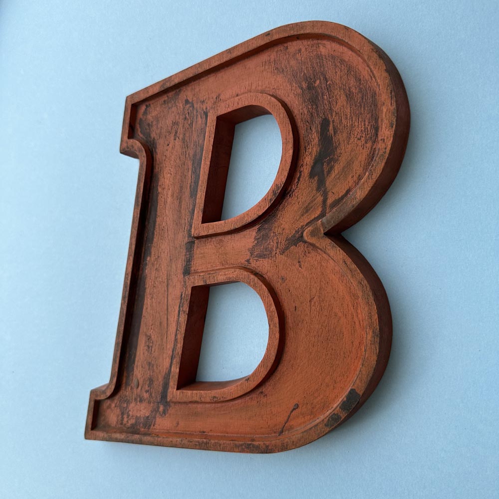 B - 10 Inch Wooden Factory Shop Letter