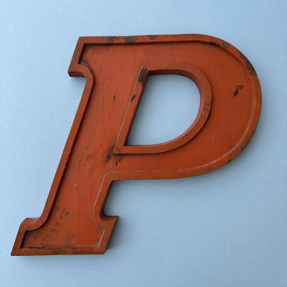 P - 10 Inch Wooden Factory Shop Letter