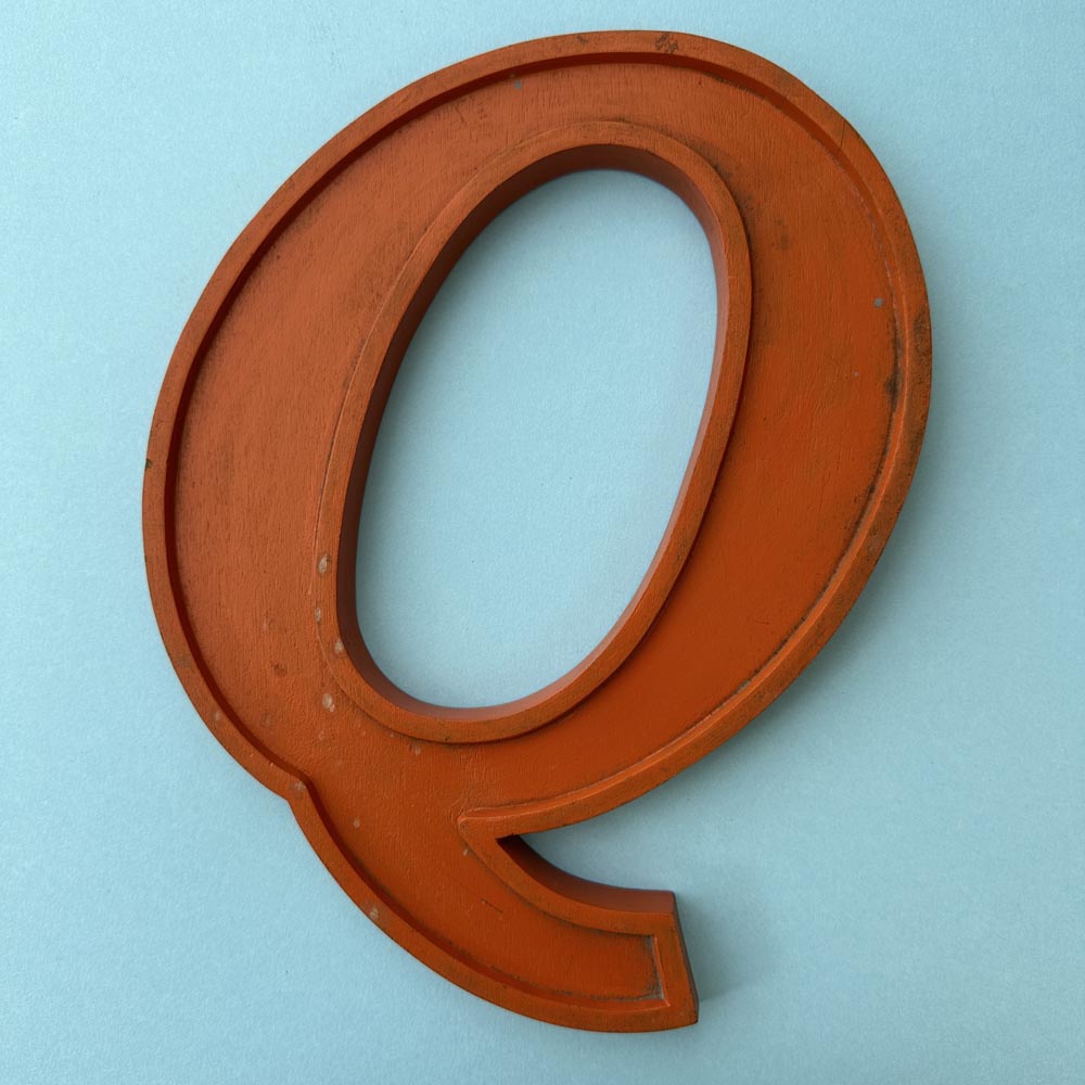 Q - 10 Inch Wooden Factory Shop Letter