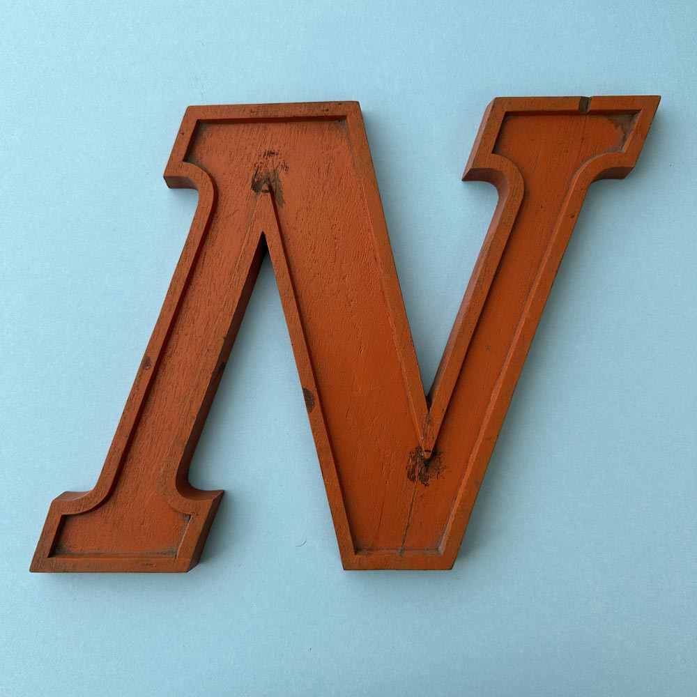 N - 10 Inch Wooden Factory Shop Letter