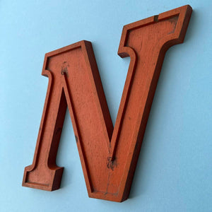 N - 10 Inch Wooden Factory Shop Letter