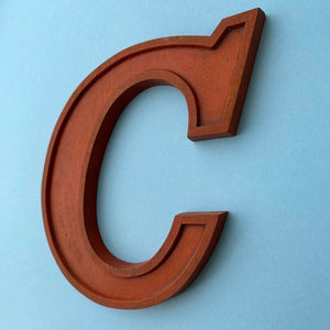 C - 10 Inch Wooden Factory Shop Letter