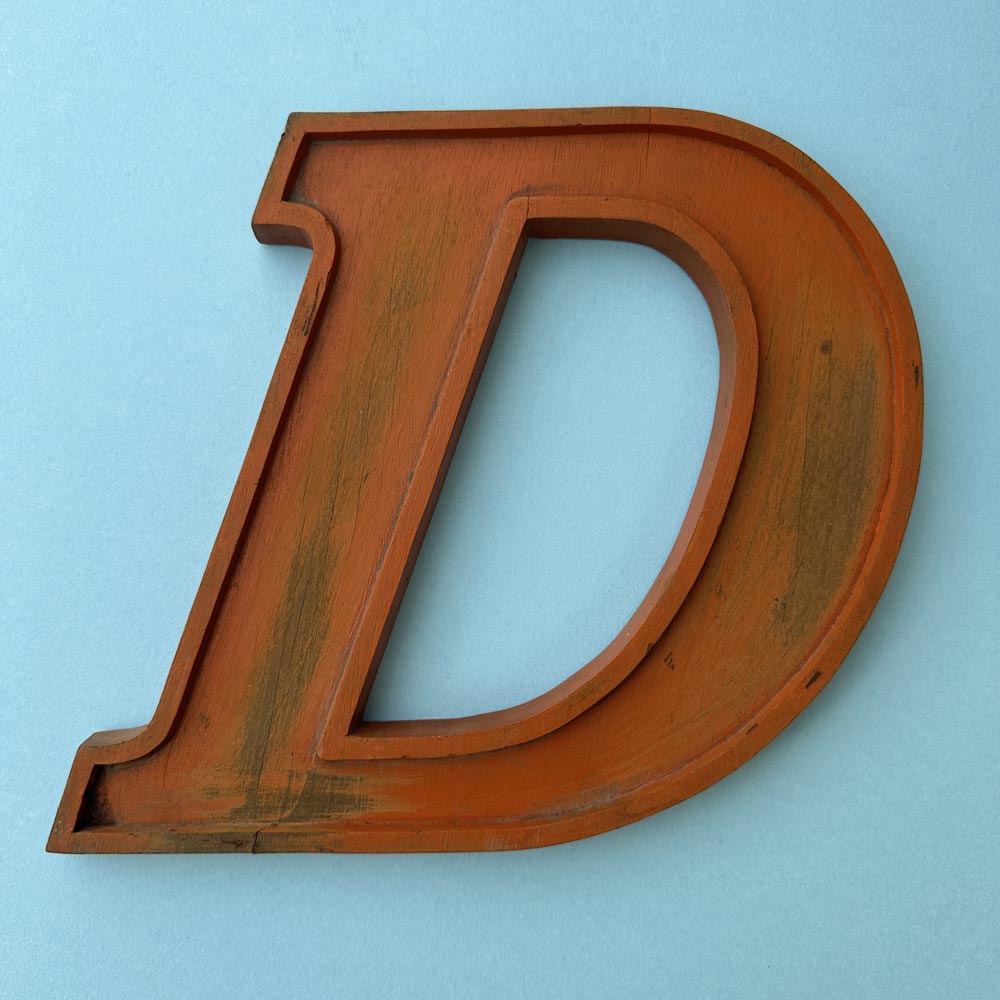 D - 10 Inch Wooden Factory Shop Letter