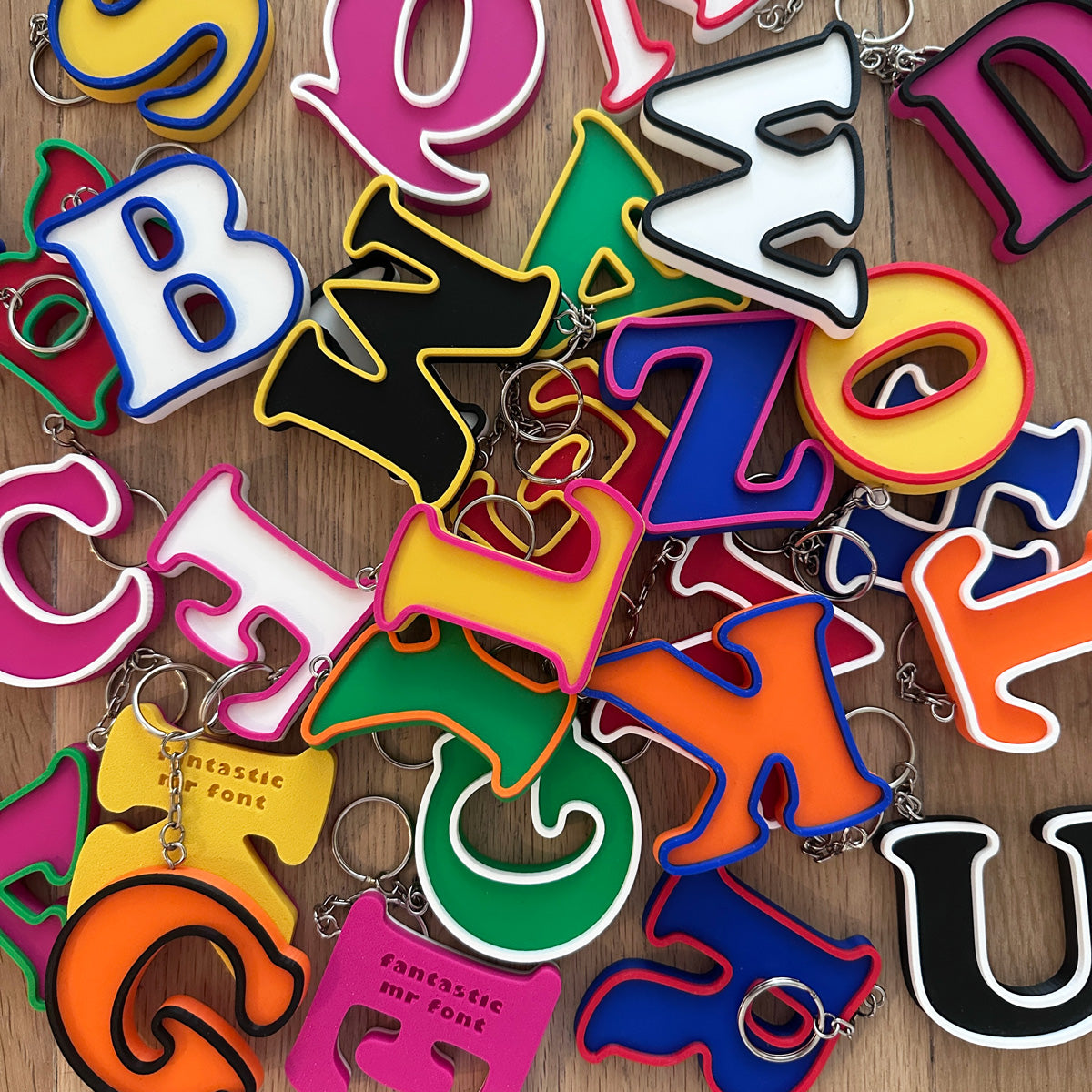 Retro Vintage Styled Letter Keyrings