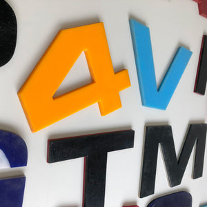 Large Letters and Numbers Solid Perspex