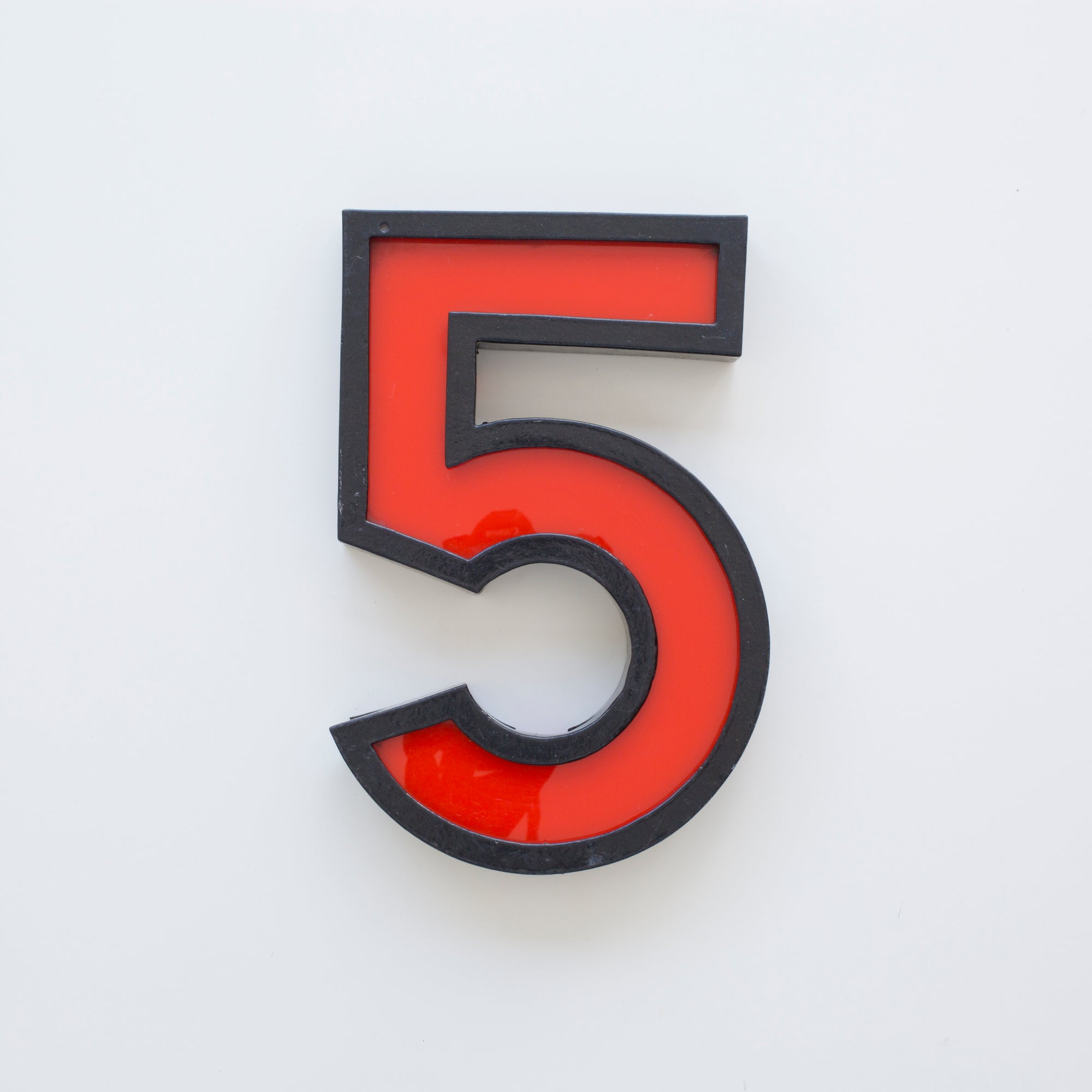 Large Vintage Cinema Numbers Midcentury Red/Black