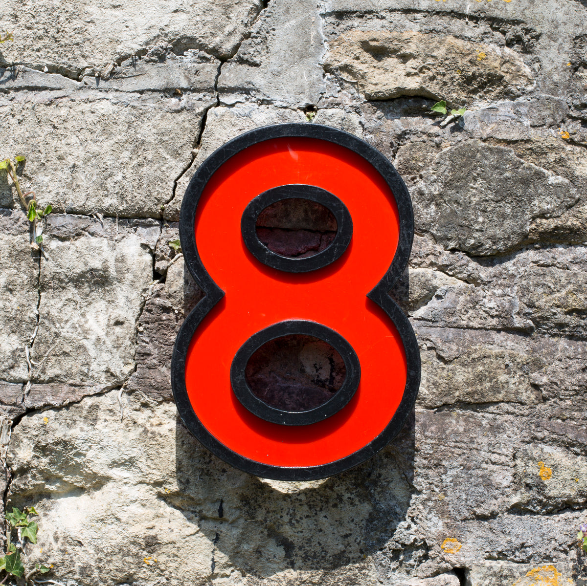 Large Vintage Cinema Numbers Midcentury Red/Black