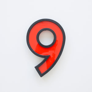 Large Vintage Cinema Numbers Midcentury Red/Black