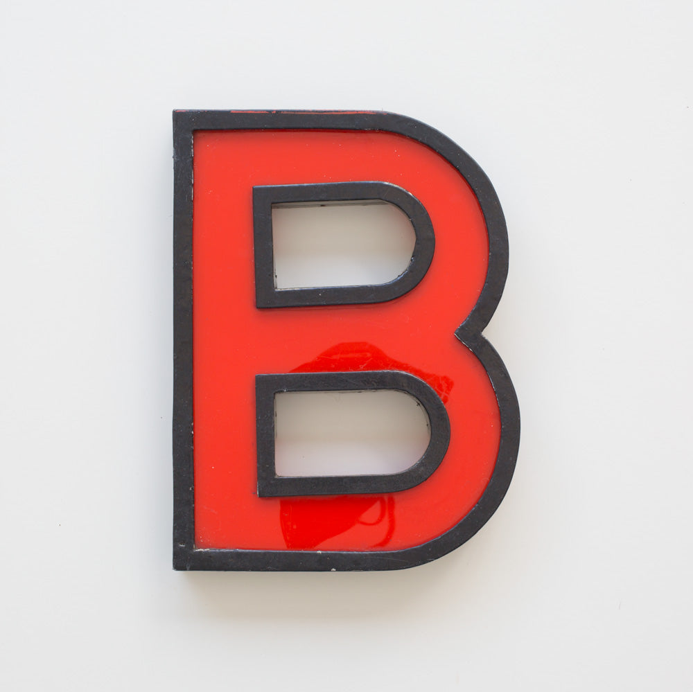 Large Vintage Cinema Letters Midcentury Red/Black