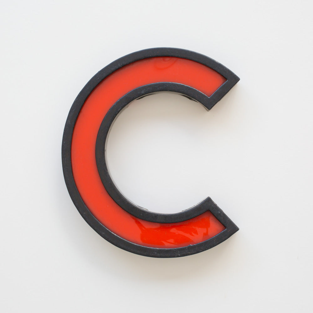 Large Vintage Cinema Letters Midcentury Red/Black