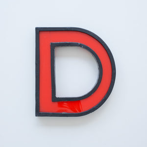 Large Vintage Cinema Letters Midcentury Red/Black