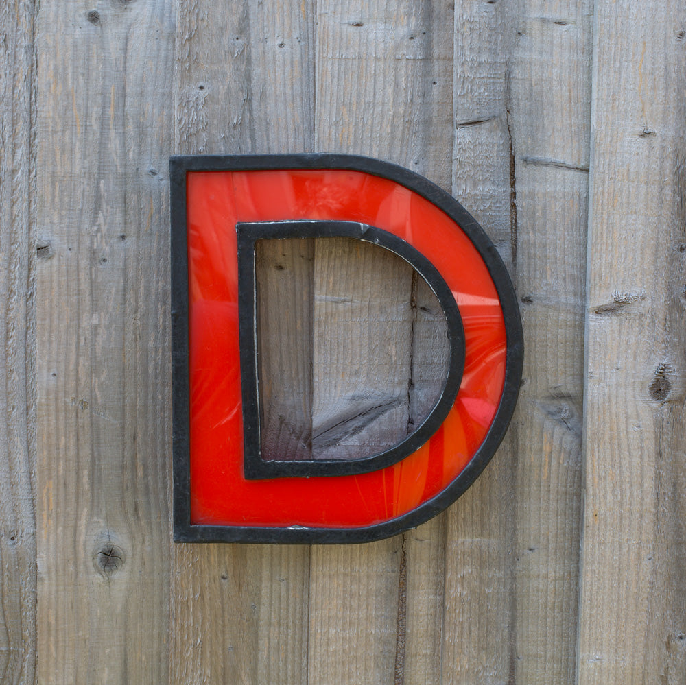 Large Vintage Cinema Letters Midcentury Red/Black