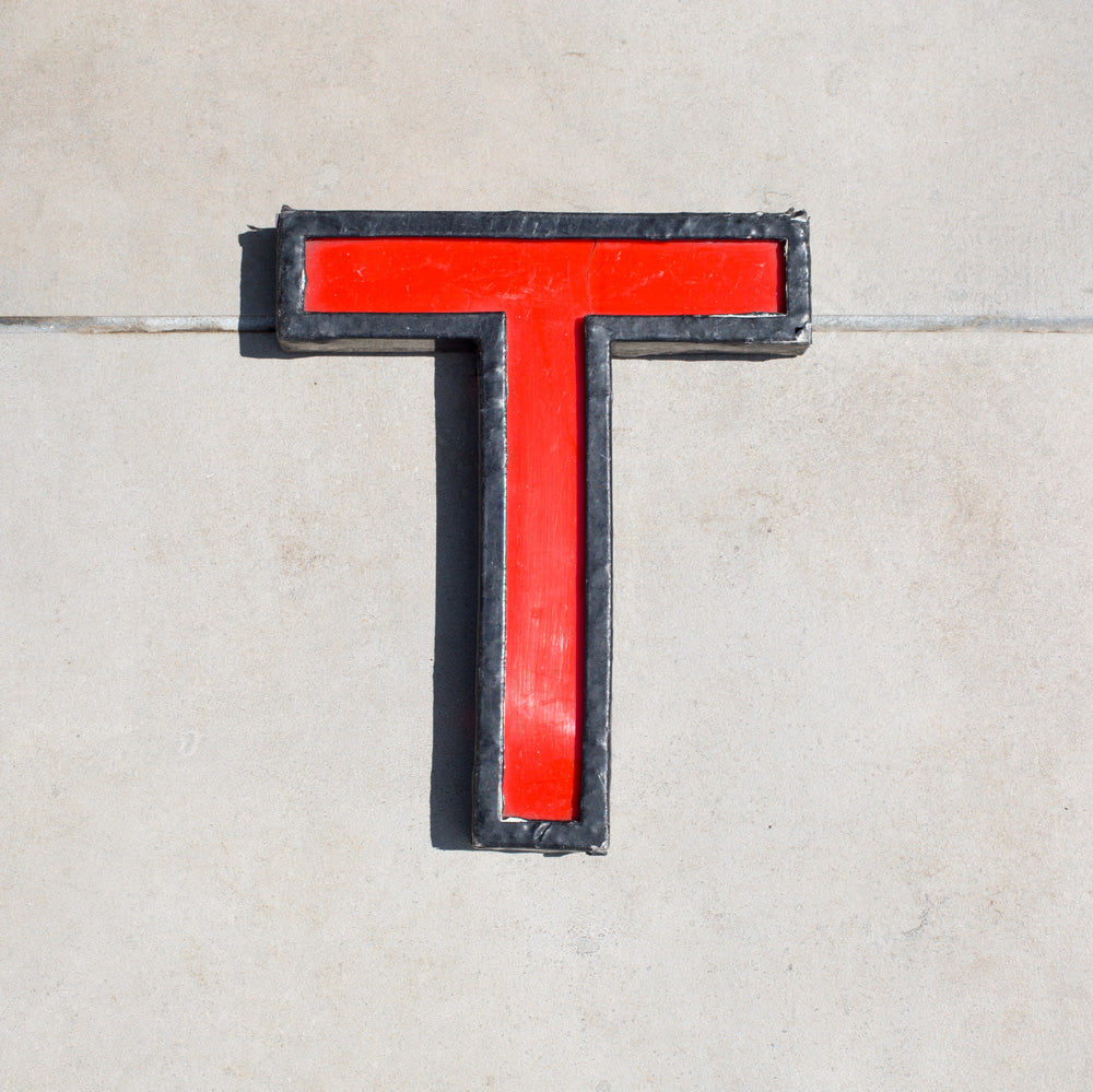 Large Vintage Cinema Letters Midcentury Red/Black