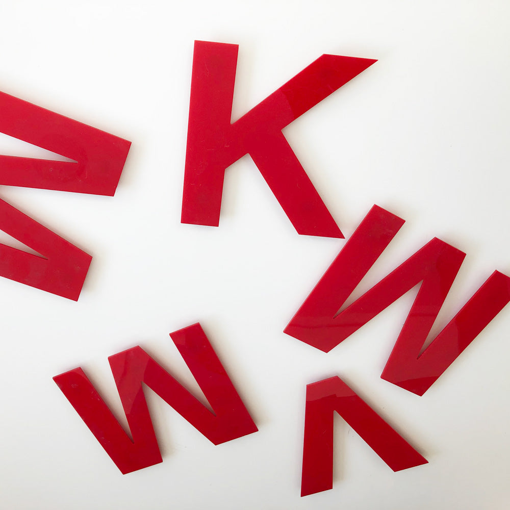 V - Medium Red Cinema Letter Type2