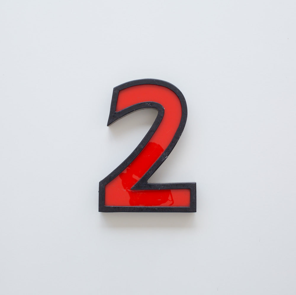 Medium Vintage Cinema Numbers Midcentury Red/Black