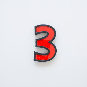 Medium Vintage Cinema Numbers Midcentury Red/Black