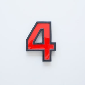 Medium Vintage Cinema Numbers Midcentury Red/Black