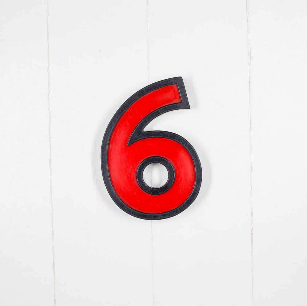 Medium Vintage Cinema Numbers Midcentury Red/Black