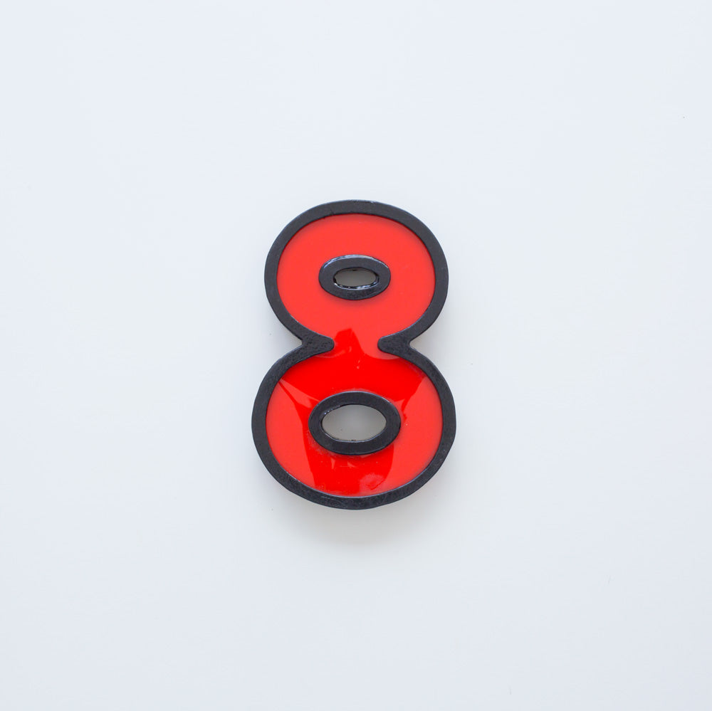 Medium Vintage Cinema Numbers Midcentury Red/Black