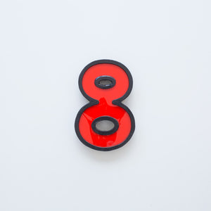 Medium Vintage Cinema Numbers Midcentury Red/Black