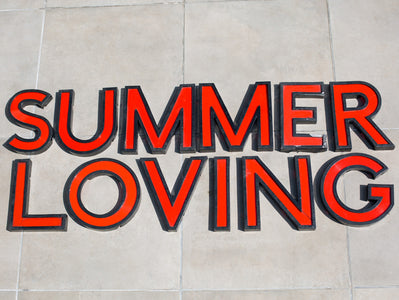Large Vintage Cinema Numbers Midcentury Red/Black